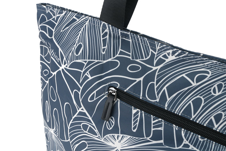 Foldable Tote James Monstera Lines Navy