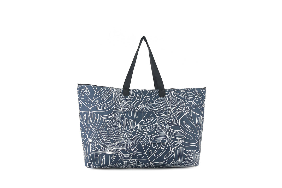 Tote Bag Tomoko Monstera Lines Navy