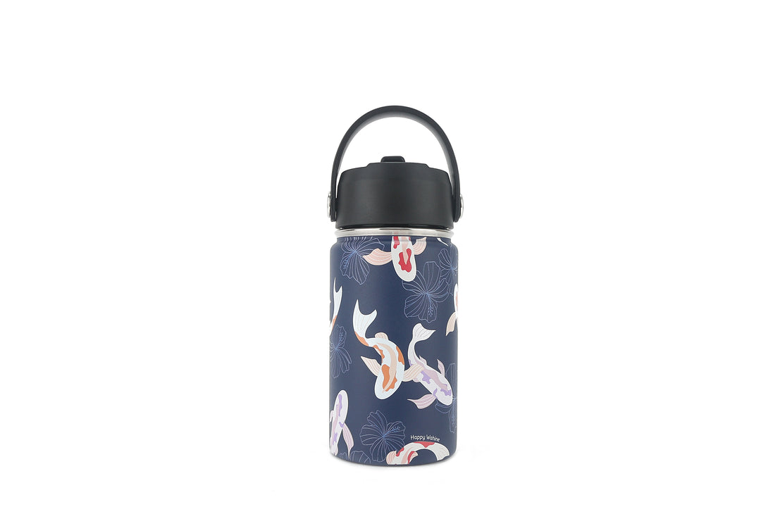 Insulated Water Bottle 12oz Koi Navy