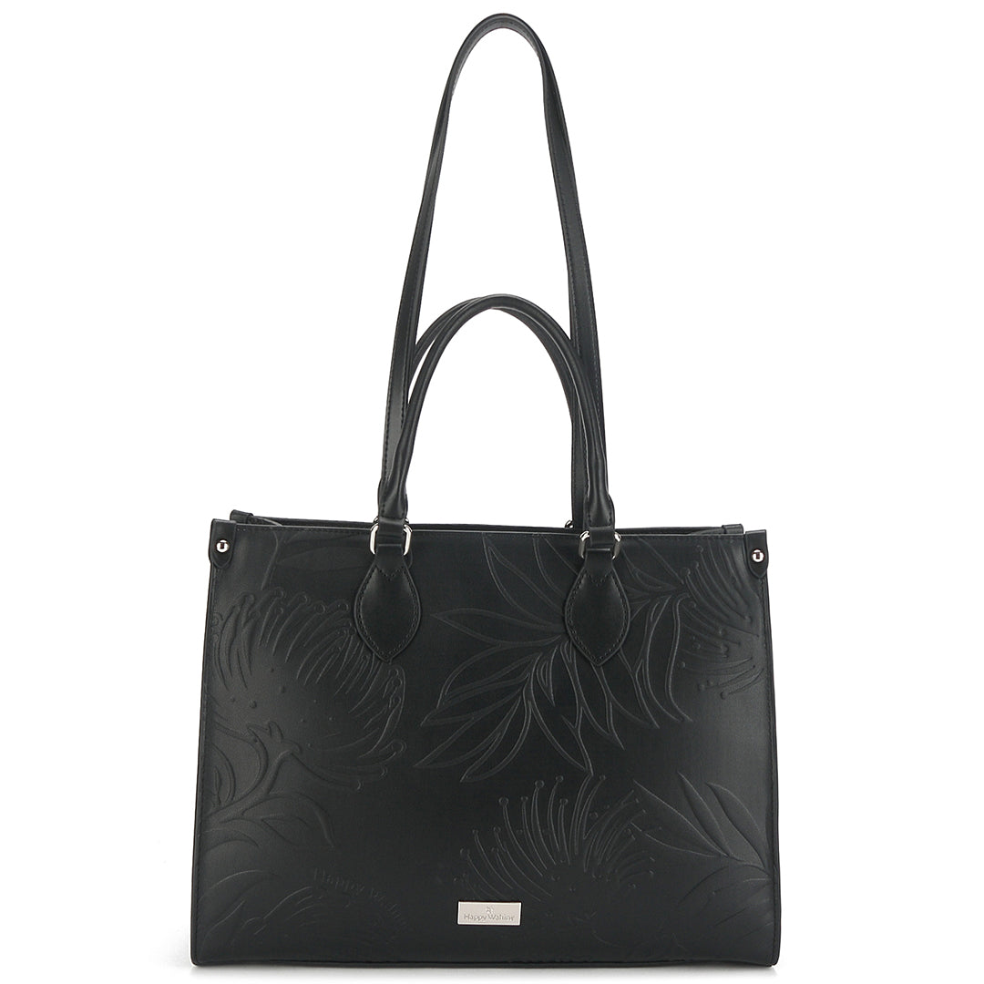 Tote Kauwela Lehua Embossed Black – Happy Wahine